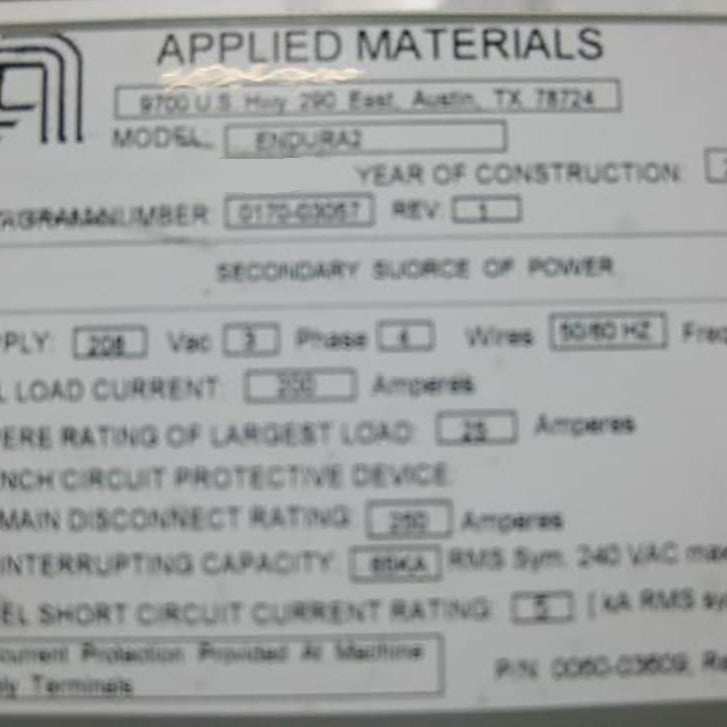 Applied Materials Endura 2 PVD