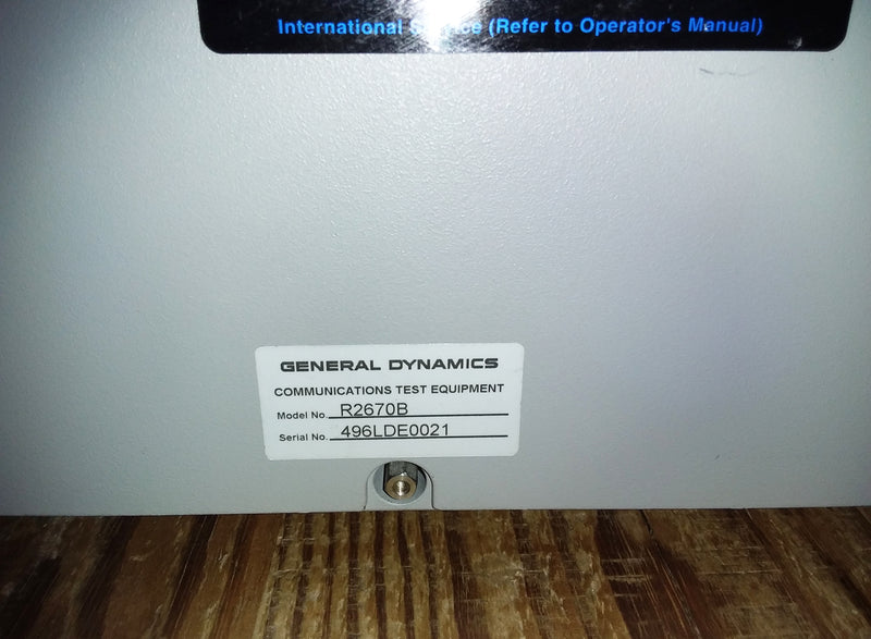 General Dynamics R 2670 Digital Communications Analyzer