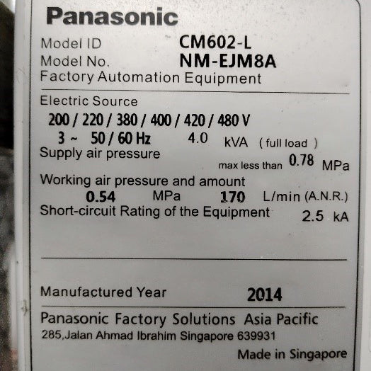 Panasonic CM 602 L Pick and Place