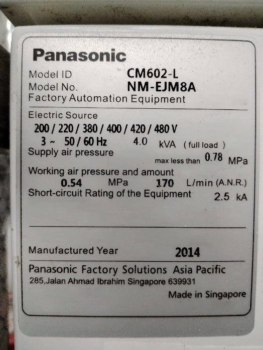 Panasonic CM 602 L Pick and Place