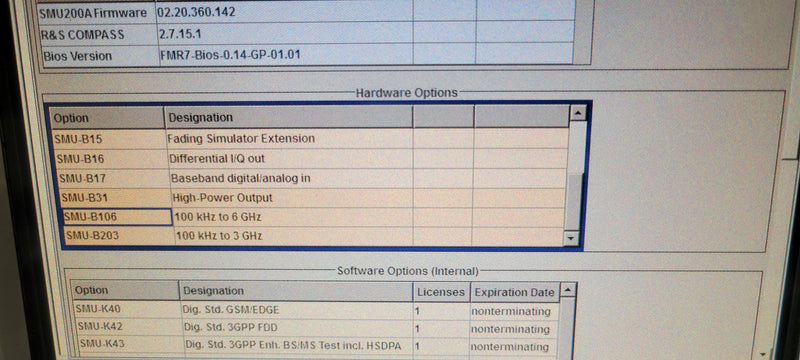 Rohde & Schwarz SMU 200 A Vector Signal Generator