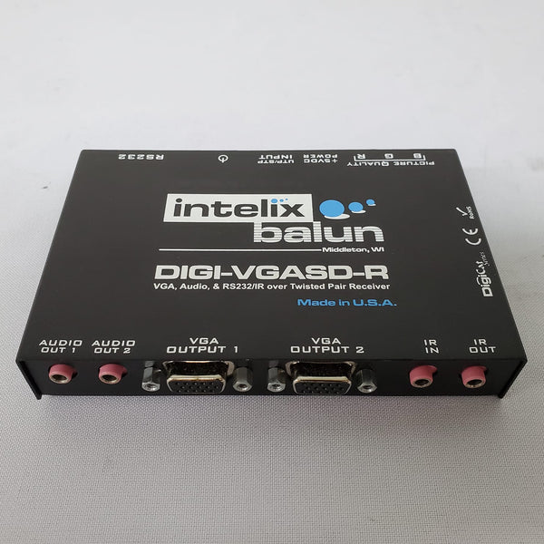 Intelix Balun Digi-VGASD-R VGA, Audio, & RS232/IR over Twisted Pair Receiver