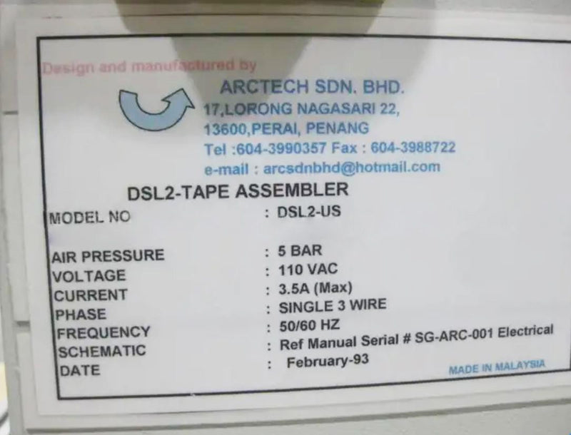 Arctech DSL 2 US Tape Assembler