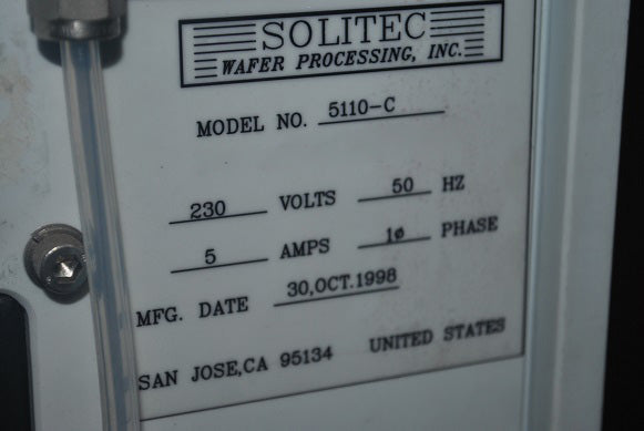 Solitec 5110 C Photoresist Spin Coater