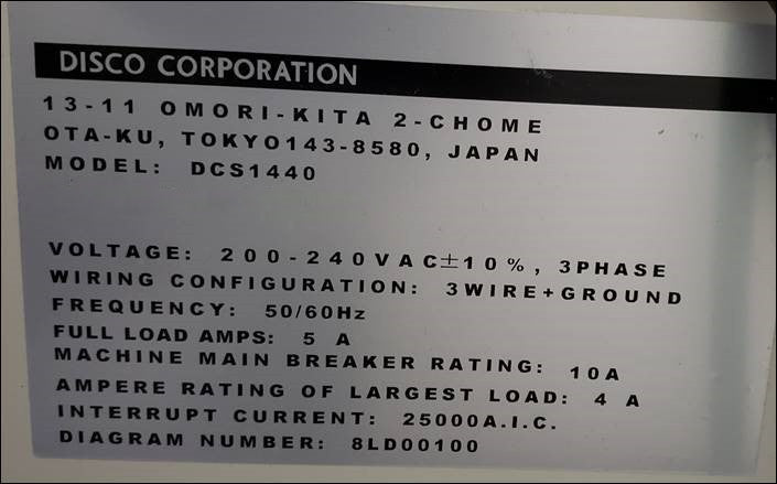 Disco DCS 1440 Wafer Washer