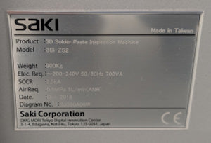 Saki 3 Si-ZS 2 Automated Optical Inspection (AOI)