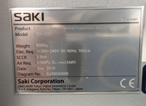 Saki 3 Di-ZS 2 Automated Optical Inspection (AOI)