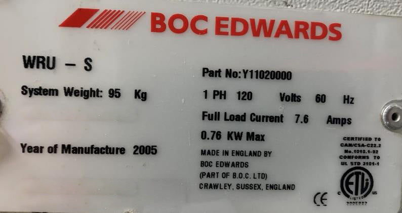 BOC Edwards PN: Y 07 AB 4004 / Y 11020000