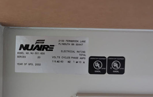 NuAire NU 301 630 Laminar Flow Hood