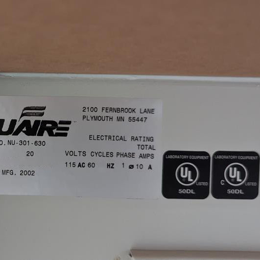 NuAire NU 301 630 Laminar Flow Hood