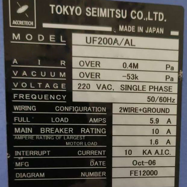 Accretech / TSK UF 200 A / AL Prober