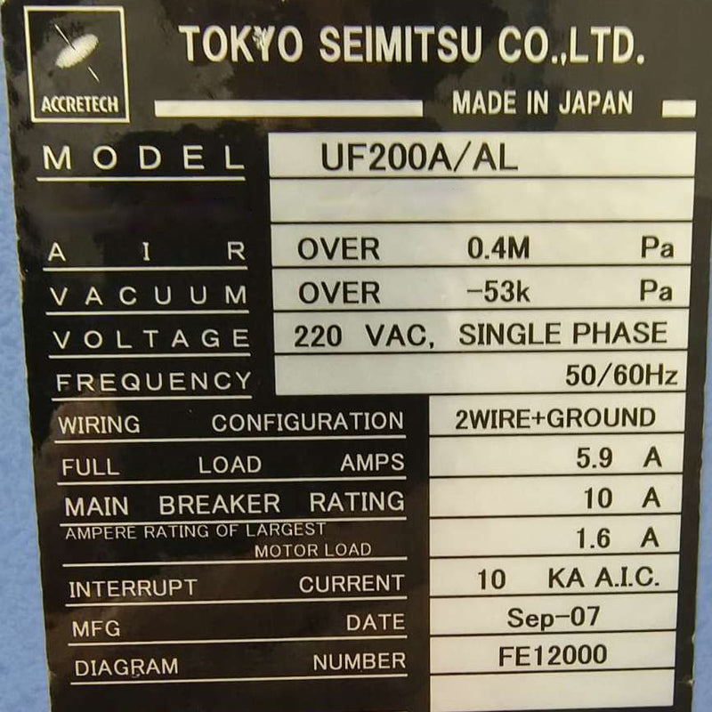 Accretech / TSK UF 200 A / AL Prober