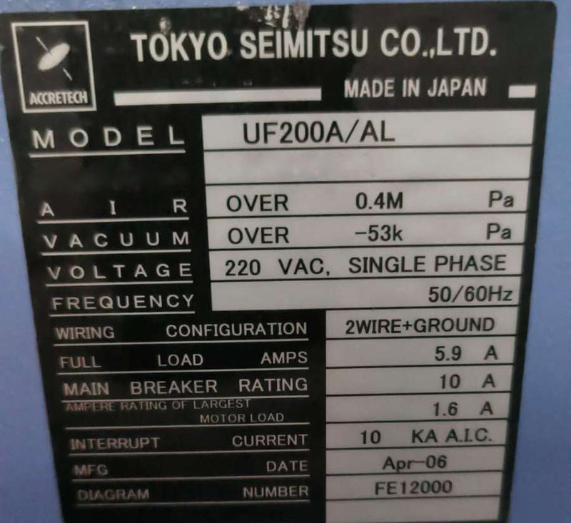 Accretech / TSK UF 200 A / AL Prober