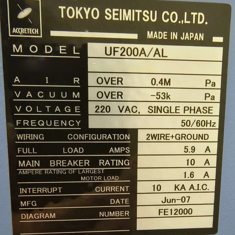 Accretech / TSK UF 200 A / AL Prober