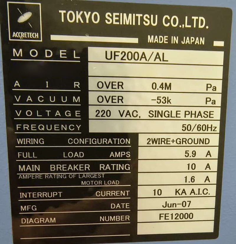 Accretech / TSK UF 200 A / AL Prober