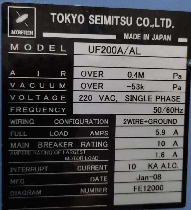 Accretech / TSK UF 200 A / AL Prober