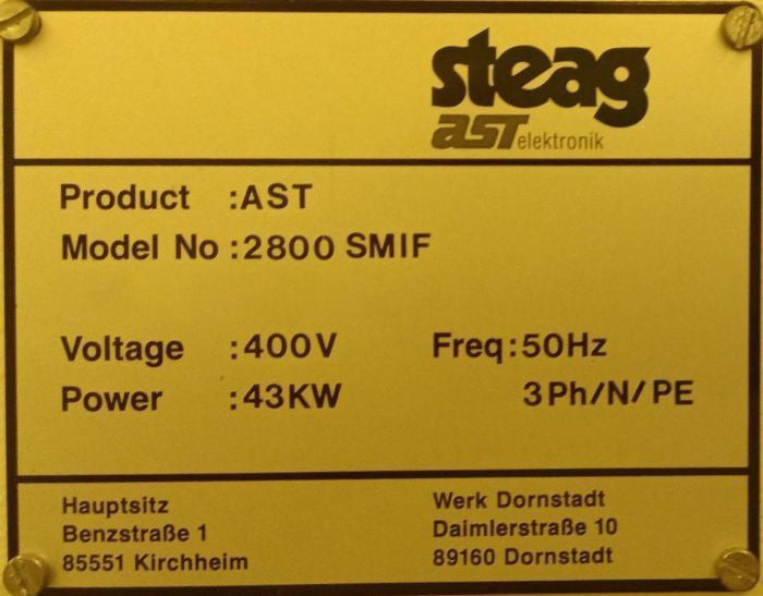 Mattson AST 2800 Rapid Thermal Process (RTP)