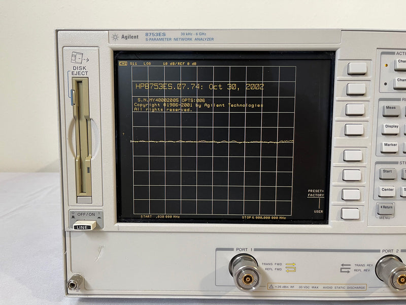 Agilent 8753 ES S-Parameter Network Analyzer