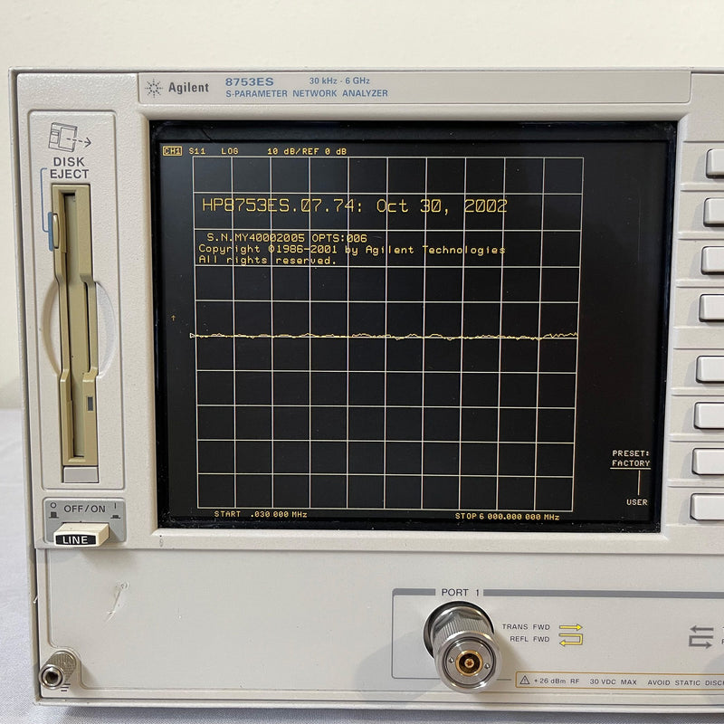 Agilent 8753 ES S-Parameter Network Analyzer