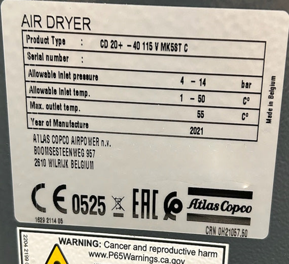 Atlas Copco CD 20 + Air Dryer