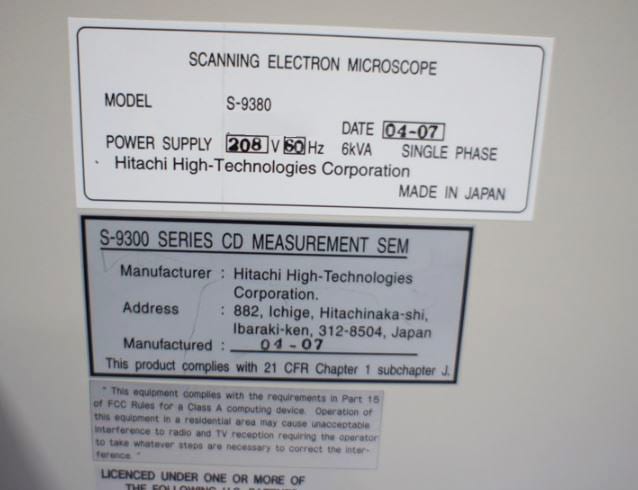 Hitachi S 9380 CD-SEM