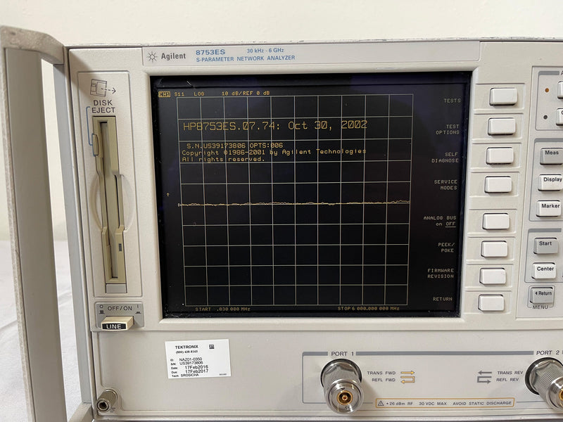 Agilent 8753 ES S-Parameter Network Analyzer