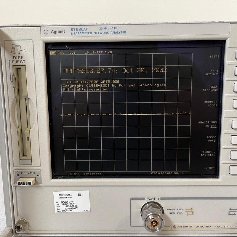 Agilent 8753 ES S-Parameter Network Analyzer