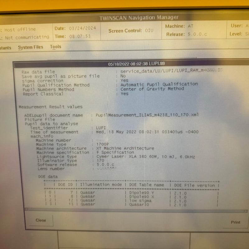 ASML Twinscan XT 1700 i Immersion Scanner