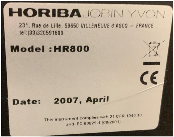 Horiba HR 800 Confocal Raman Microscope