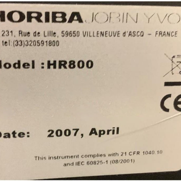 Horiba HR 800 Confocal Raman Microscope