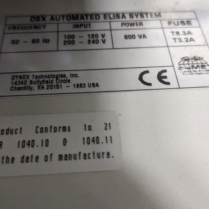 Dynex Technologies Elisa DSX 1 619 Micro Plate System