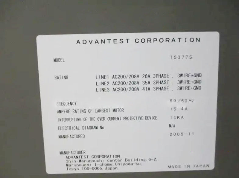 Advantest T 5377 S Tester