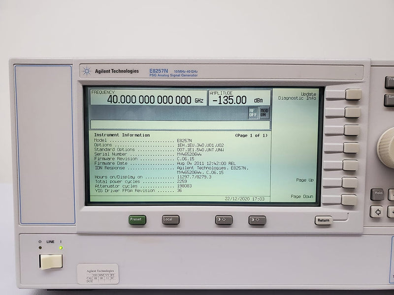 Agilent / Keysight E 8257 N PSG Analog Sweep Signal Generator