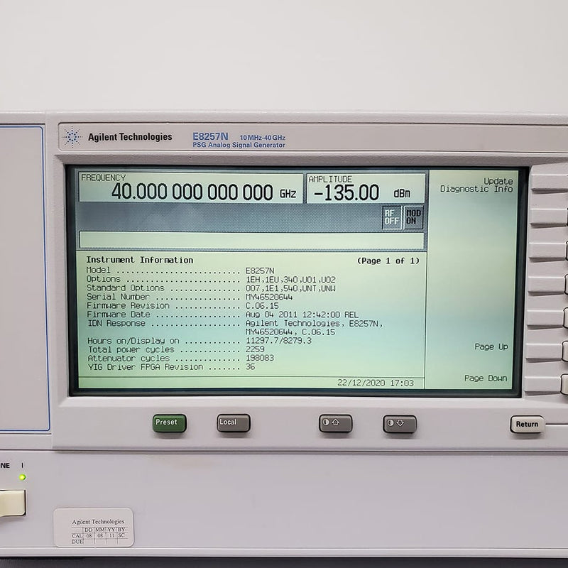 Agilent / Keysight E 8257 N PSG Analog Sweep Signal Generator