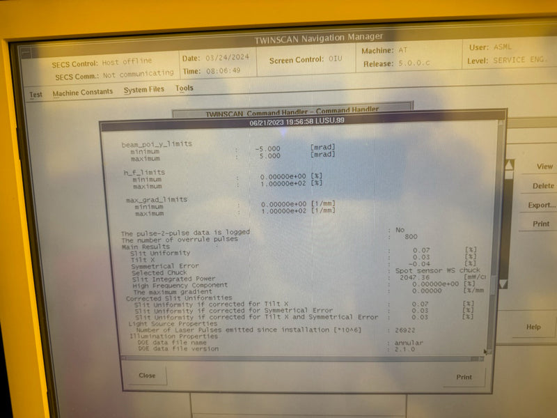 ASML Twinscan XT 1700 i Immersion Scanner