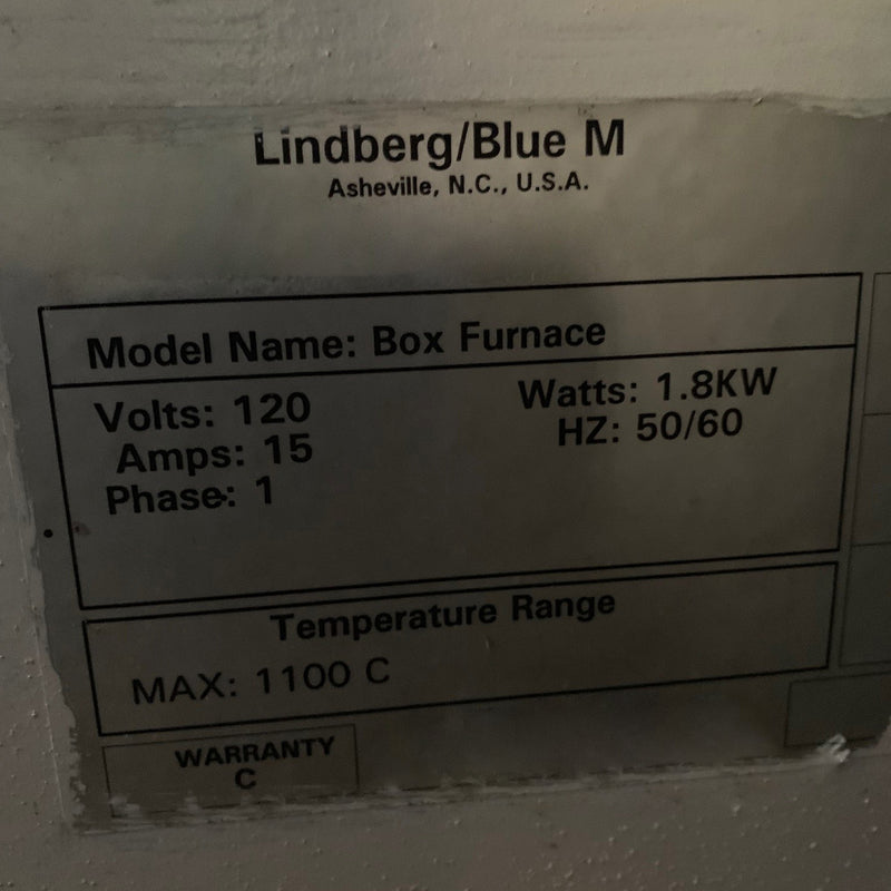 Lindberg / Blue M BF 51848 A High Temperature Oven