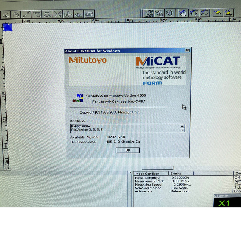 Mitutoyo CV 4100 H 8 Contour Measuring Machine