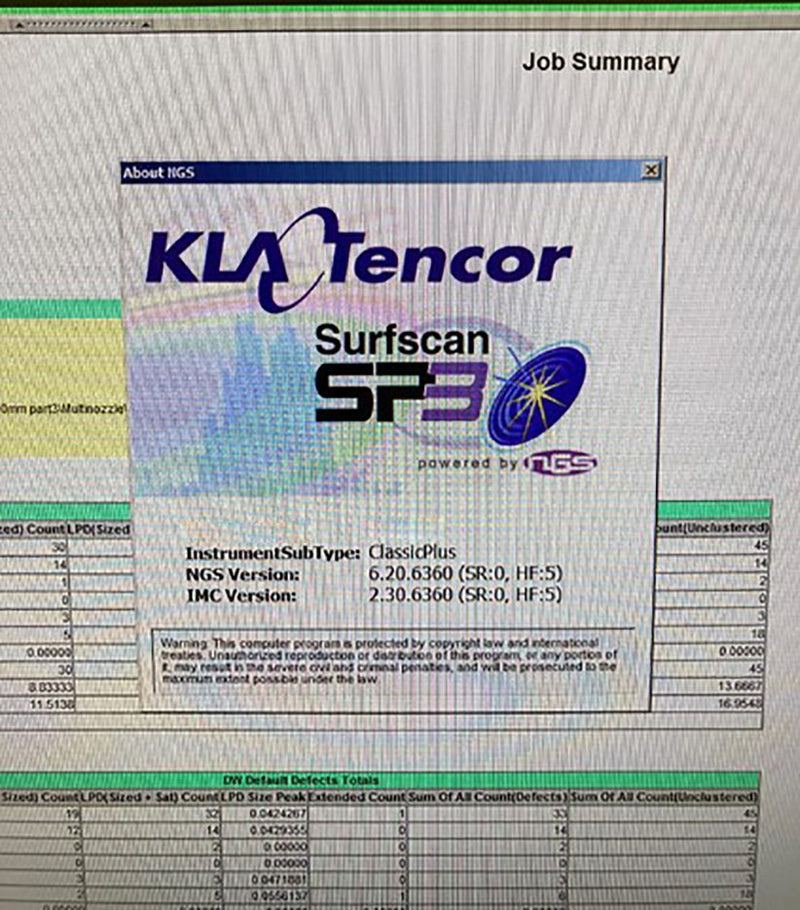 KLA-Tencor Surfscan SP 3 Particle Measurement