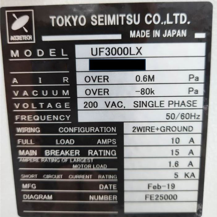 Accretech / TSK UF 3000 LX Wafer Prober