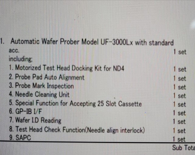 Accretech / TSK UF 3000 LX Automated Wafer Prober