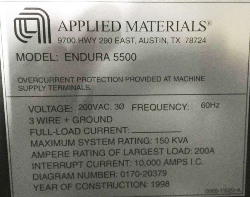 Applied Materials Endura 5500 HP Sputter