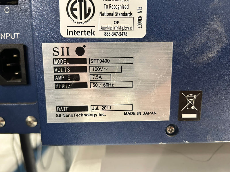 SII SFT 9400 XRF Coating Thickness Gauge