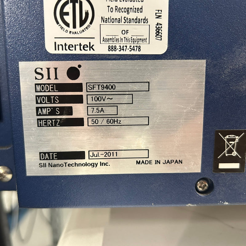 SII SFT 9400 XRF Coating Thickness Gauge