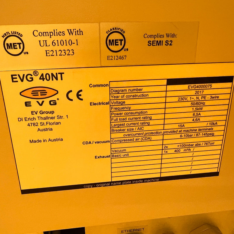 EVG 40 NT Measurement System