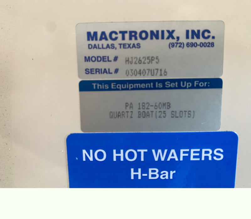 Mactronix HJ 2625 P 5 Horizon Wafer Transfer