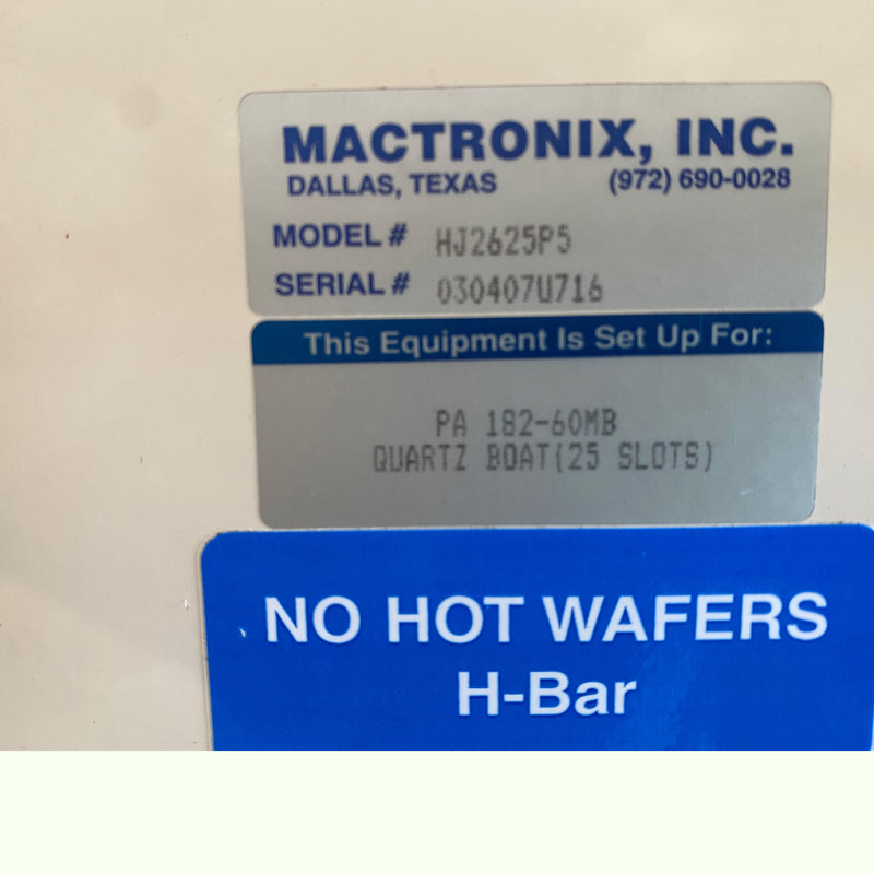 Mactronix HJ 2625 P 5 Horizon Wafer Transfer