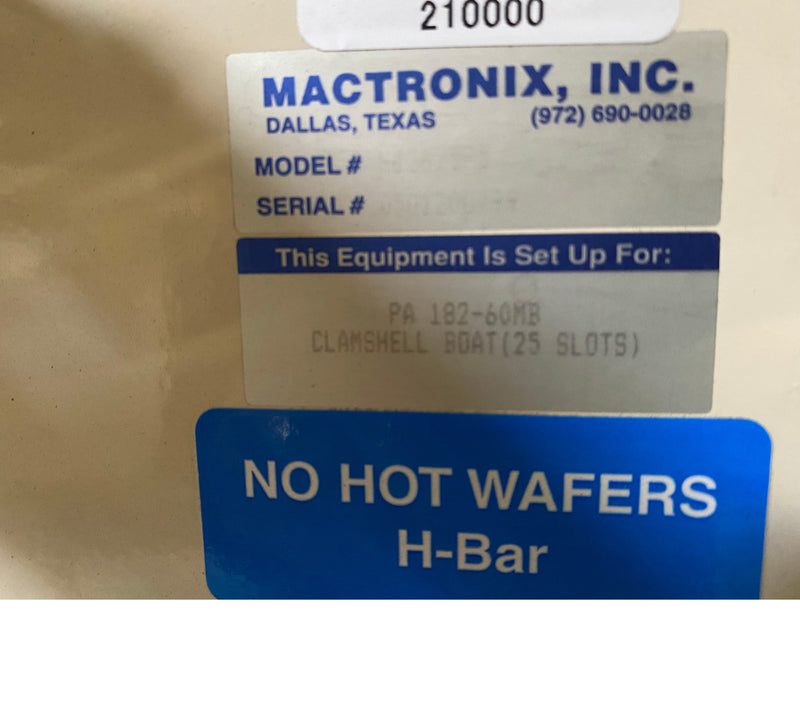 Mactronix HJ 2625 P 5 Horizon Wafer Transfer