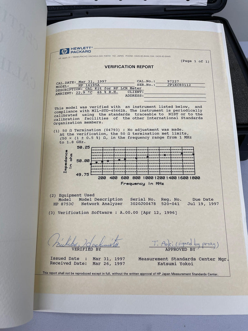 HP / Agilent 16195 A APC 7 7mm Calibration Kit