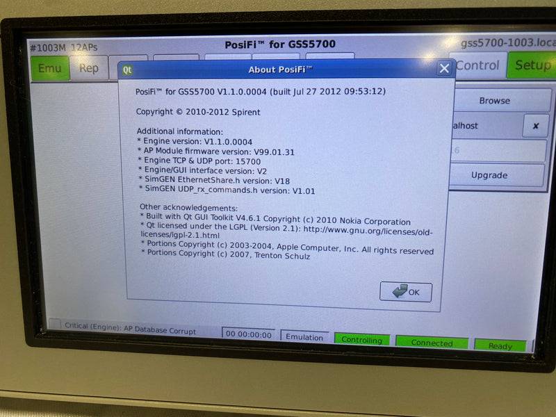 Spirent GSS 5700 Wi-Fi Positioning Simulator