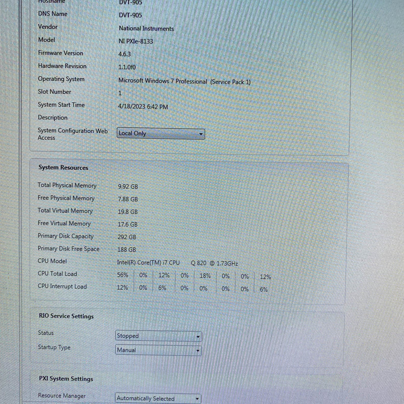 National Instruments NI PXIe 8133 Embedded Controller